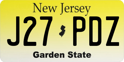 NJ license plate J27PDZ
