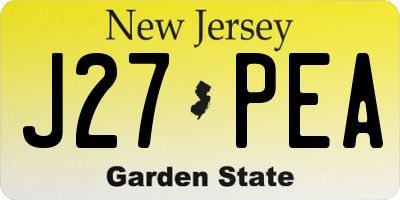 NJ license plate J27PEA