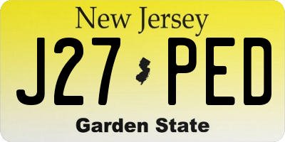 NJ license plate J27PED