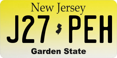 NJ license plate J27PEH