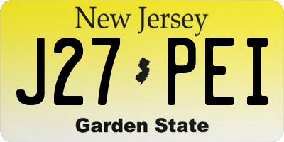 NJ license plate J27PEI