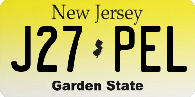 NJ license plate J27PEL