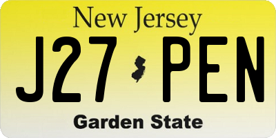 NJ license plate J27PEN
