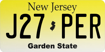 NJ license plate J27PER