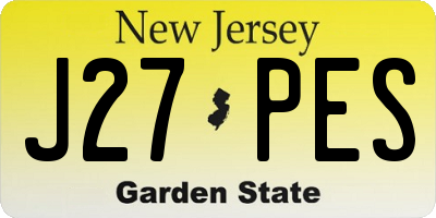 NJ license plate J27PES