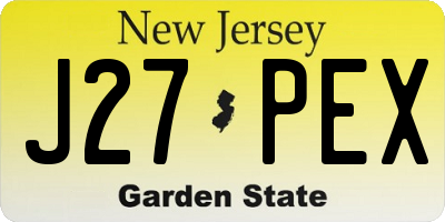 NJ license plate J27PEX