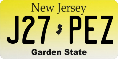 NJ license plate J27PEZ