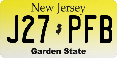NJ license plate J27PFB