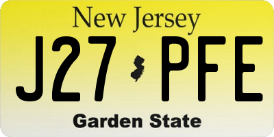 NJ license plate J27PFE