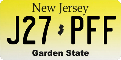NJ license plate J27PFF
