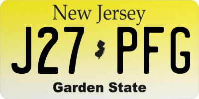 NJ license plate J27PFG
