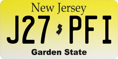 NJ license plate J27PFI