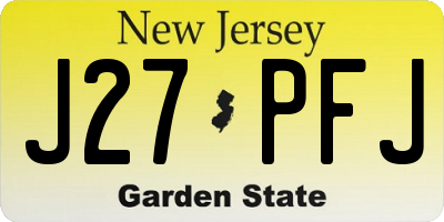 NJ license plate J27PFJ