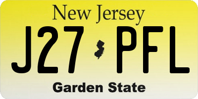 NJ license plate J27PFL