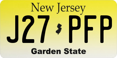NJ license plate J27PFP