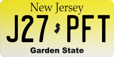 NJ license plate J27PFT