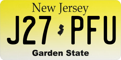 NJ license plate J27PFU