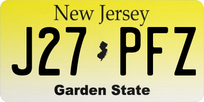 NJ license plate J27PFZ