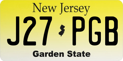 NJ license plate J27PGB