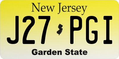 NJ license plate J27PGI