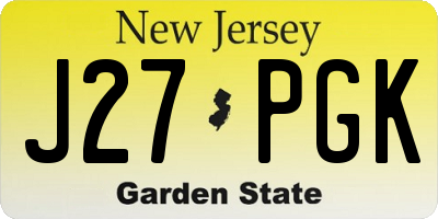 NJ license plate J27PGK