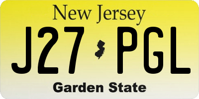 NJ license plate J27PGL