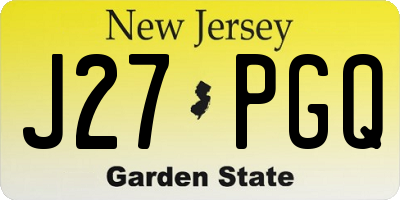 NJ license plate J27PGQ