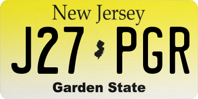 NJ license plate J27PGR
