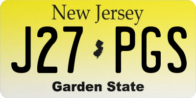 NJ license plate J27PGS