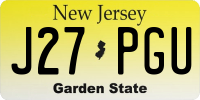 NJ license plate J27PGU