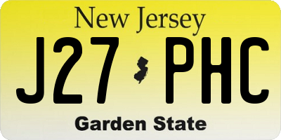 NJ license plate J27PHC