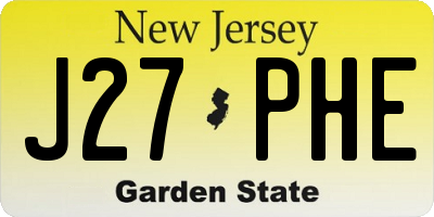 NJ license plate J27PHE