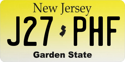 NJ license plate J27PHF