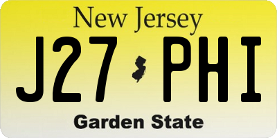 NJ license plate J27PHI