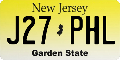 NJ license plate J27PHL
