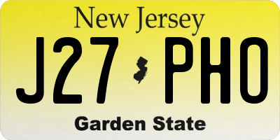 NJ license plate J27PHO