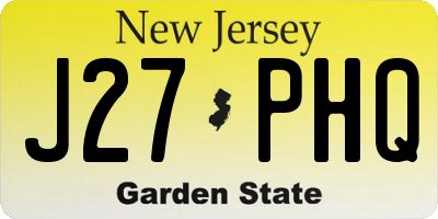 NJ license plate J27PHQ
