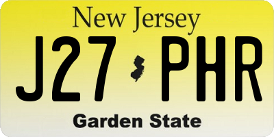 NJ license plate J27PHR