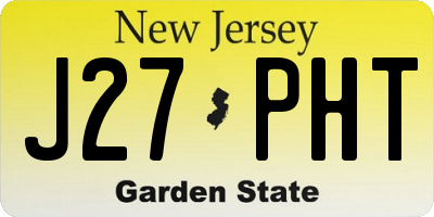 NJ license plate J27PHT