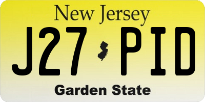 NJ license plate J27PID