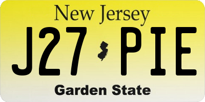 NJ license plate J27PIE