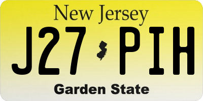 NJ license plate J27PIH