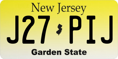 NJ license plate J27PIJ