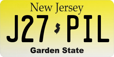 NJ license plate J27PIL