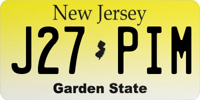 NJ license plate J27PIM