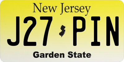 NJ license plate J27PIN