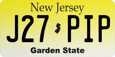 NJ license plate J27PIP