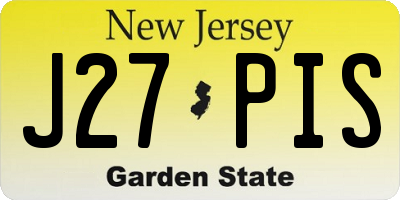 NJ license plate J27PIS