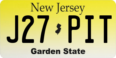 NJ license plate J27PIT