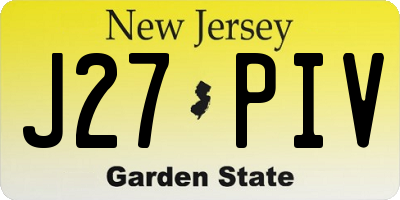 NJ license plate J27PIV